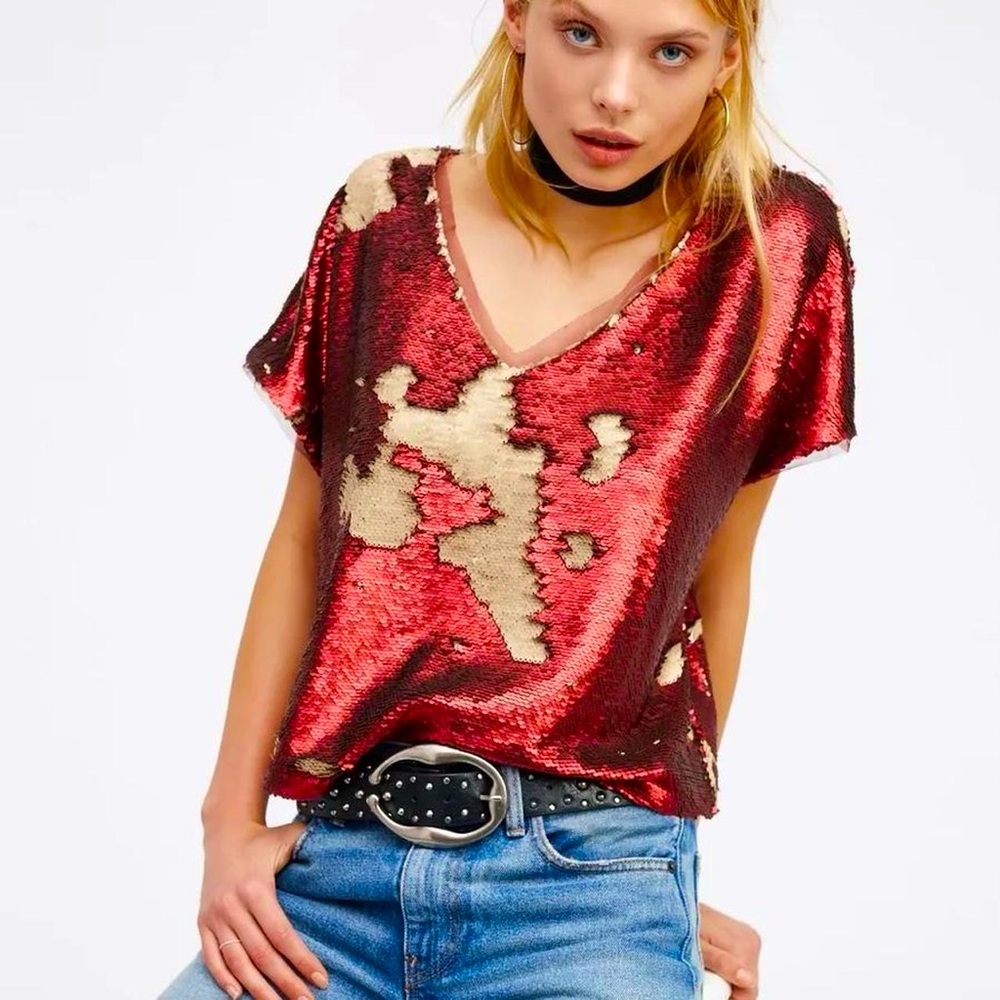 Free People Sequin Top